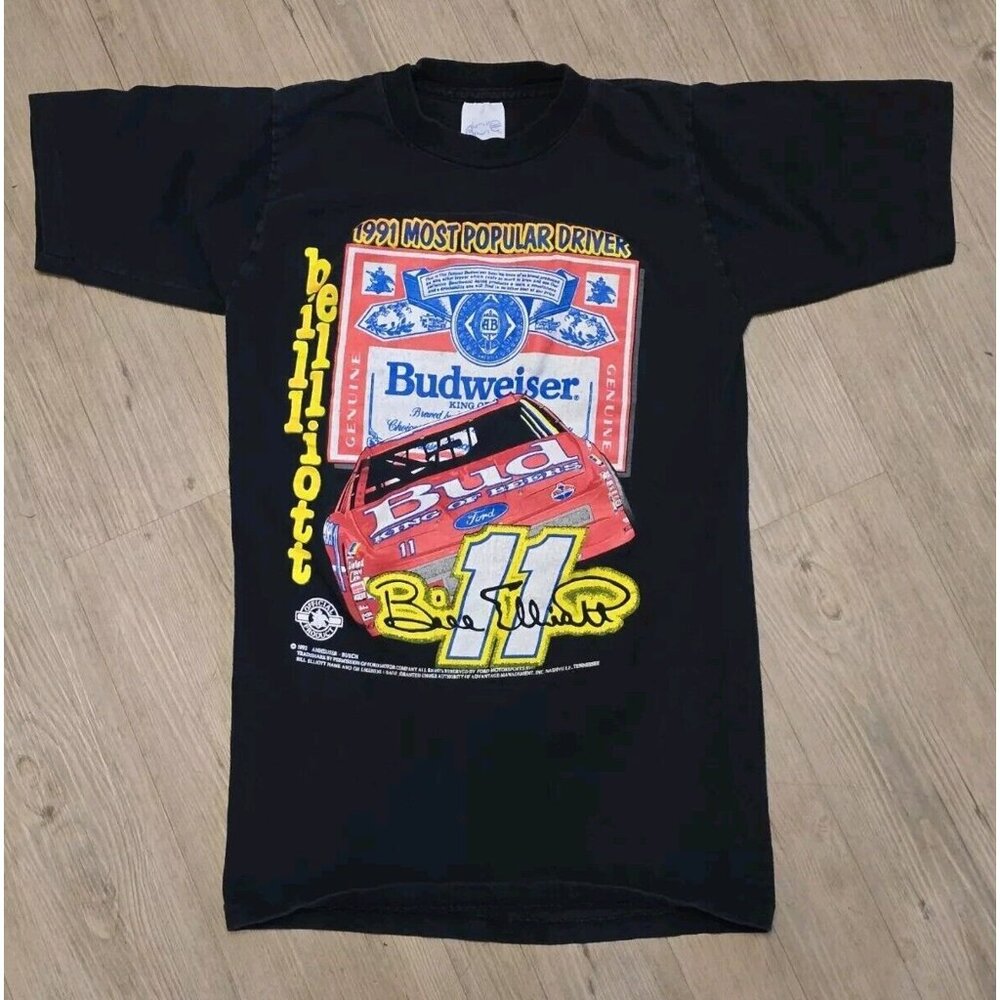 Bill Elliott Budweiser 1991 Most‎ Popular Driver T Shirt S 90's Single Stitch